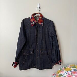 Vintage Denim Flannel Lined Chore Coat